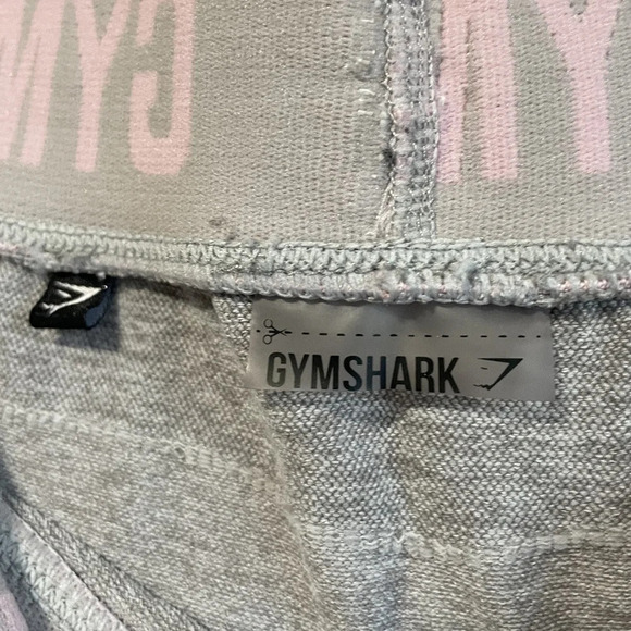 Gymshark Heather Grey Flex Leggings With Baby Pink Band - Picture 9 of 10